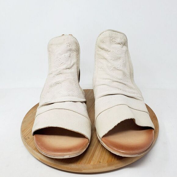 Miz Mooz Shoes Women 40 Corra Off White Pump Buckle Strap Bootie Open Toe Sandal - Picture 3 of 13